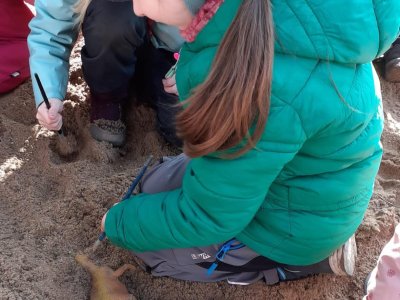 Paleontologické hřiště na zahradě ŠD