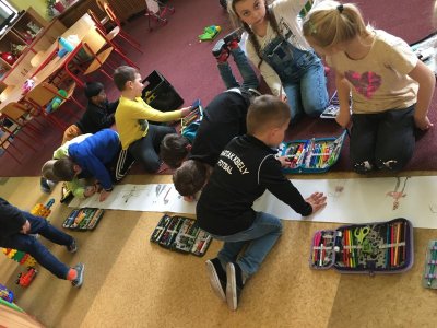 Masopustní masky průvod - kreslení