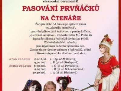 Prvňáčky čeká pasování na čtenáře