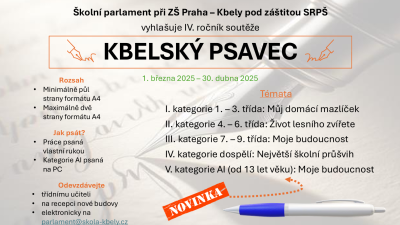 Školní parlament: Tři projekty - tři výzvy - tři příležitosti pro žáky
