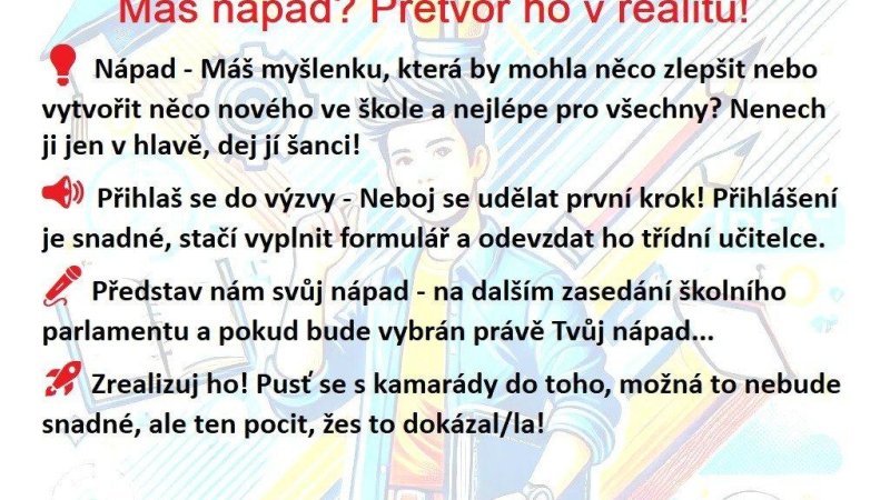Přehled navrhovaných projektů - výzva SRPŠ pro školní parlament