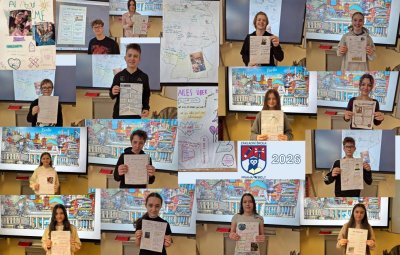 Žáci z ERASMUS+ si připravili pro německé žáky své medailonky